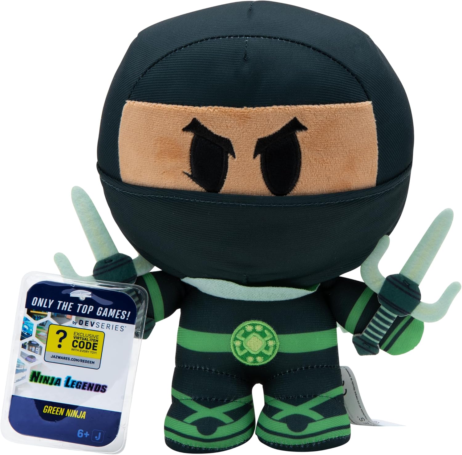 Devseries Green Ninja Collector Plush - 20Cm Polyester Plush With Exclusive Virtual Item Code