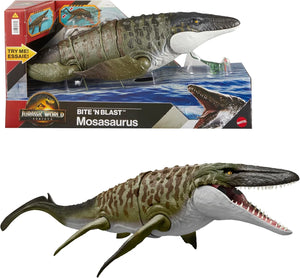 Jurassic World Rebirth Bite 'N Blast Dinosaur Action Figure Mosasaurus