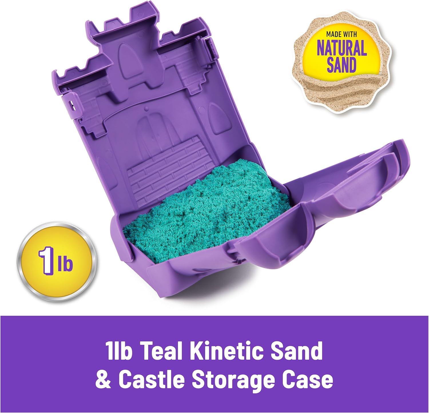 Kinetic Sand, Castle Case With 1Lb Teal Sand
