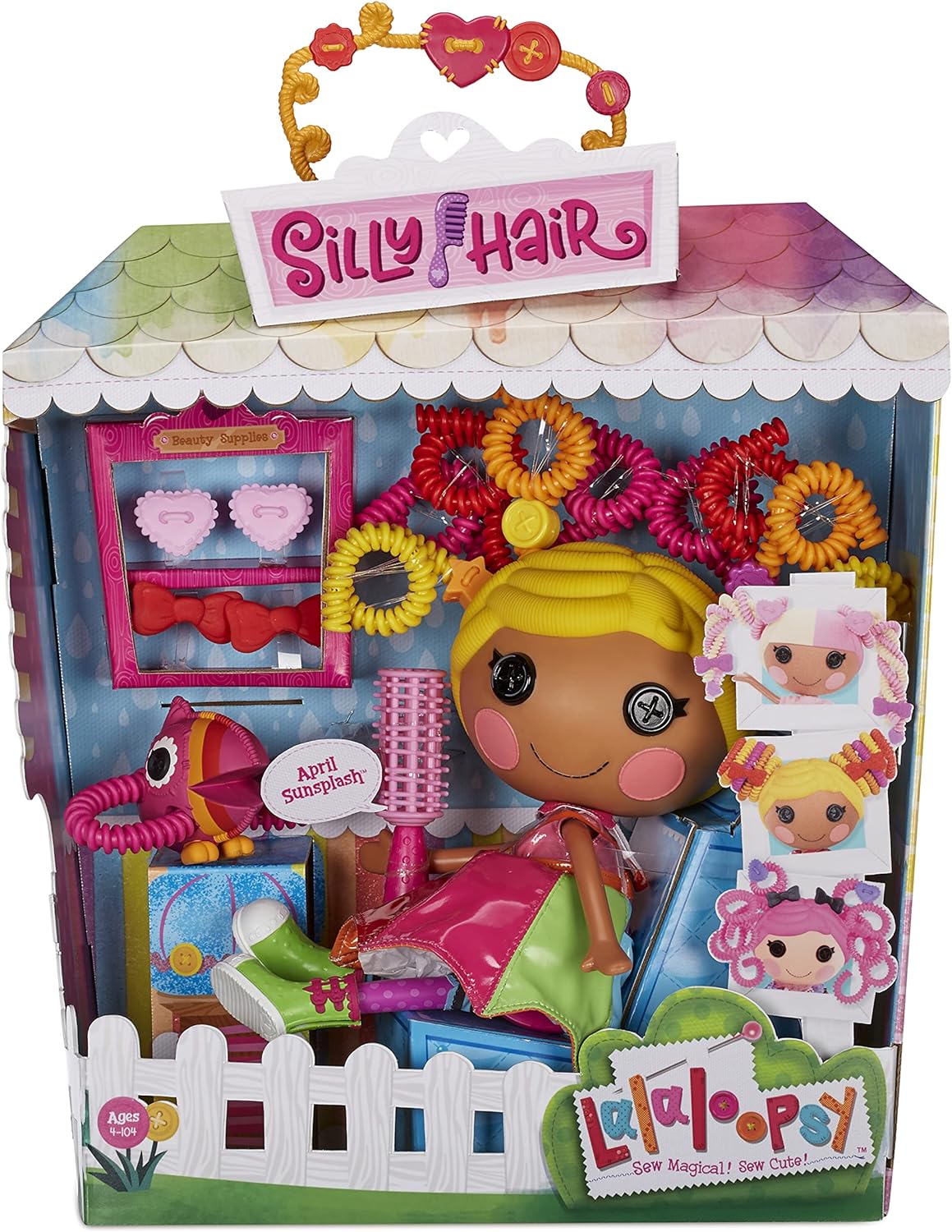 Lalaloopsy Silly Hair April Sunsplash Doll With Pet "Toucan" 33 Cm Rainbow Hair Styling Doll