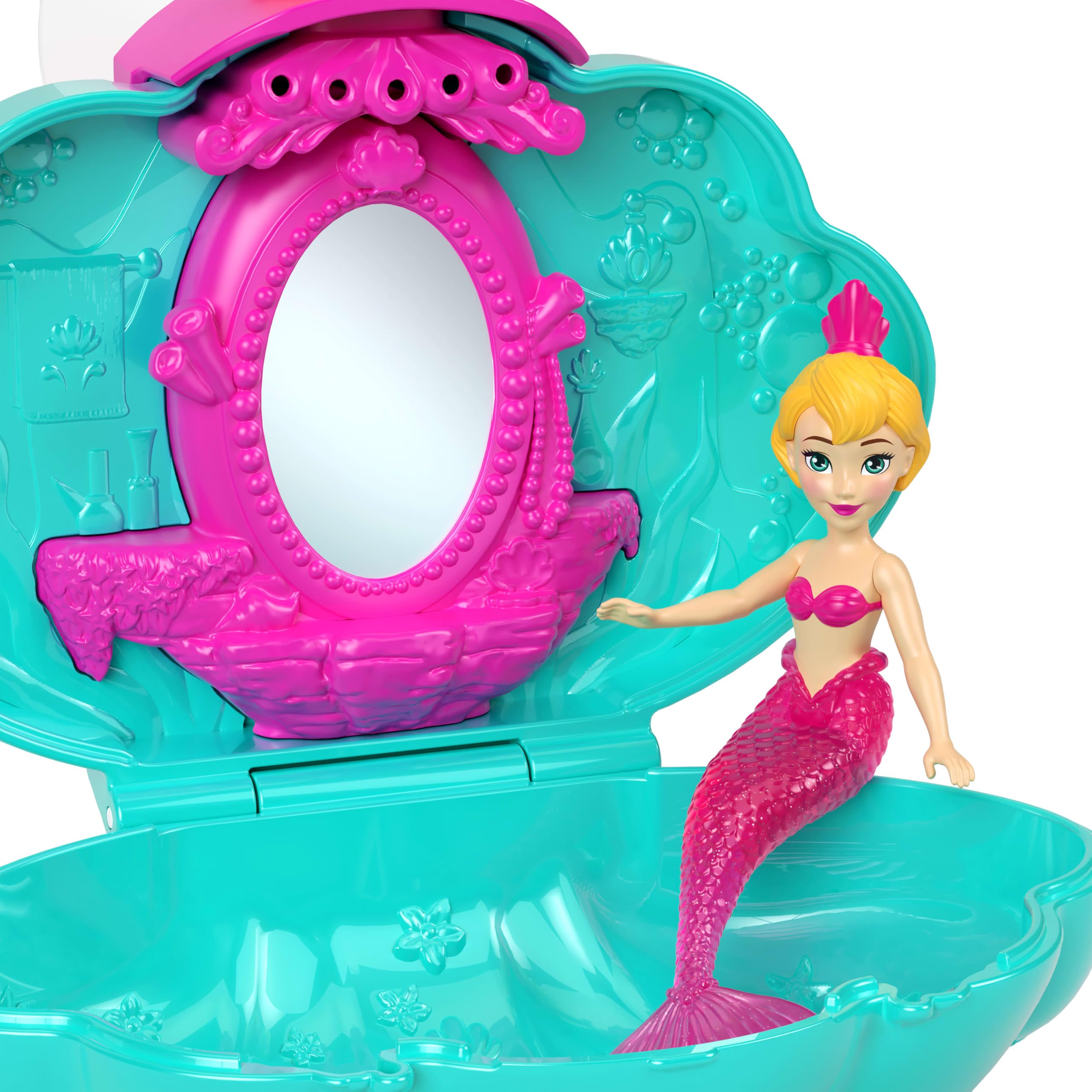 Disney Princess Mermaid Bath Surprise Small Dolls & Accessories In Shell Playsets With Slides Assortment