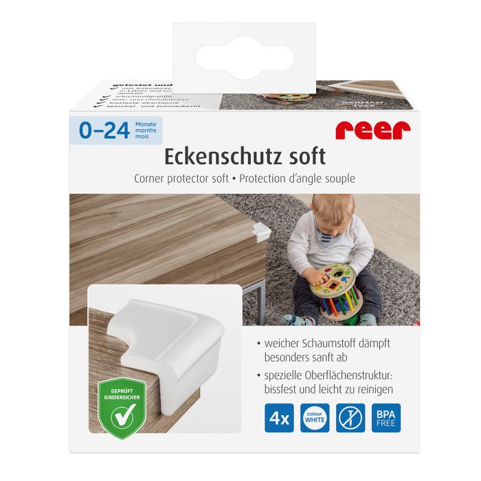 Soft Bite-Resistant Corner Protectors 4 Pk - White