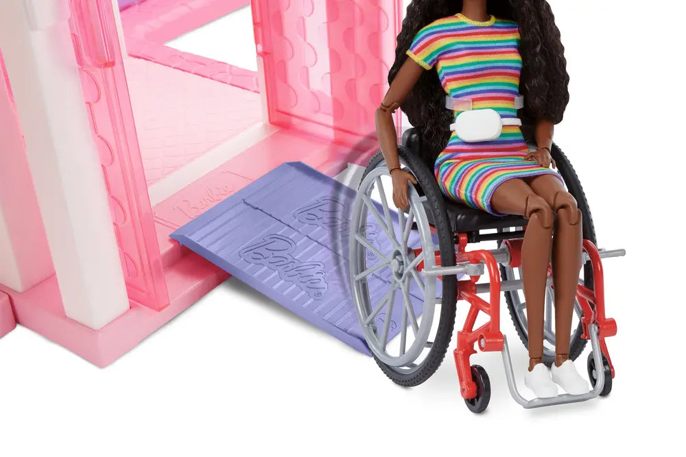 Brunette Barbie Doll With Wheelchair