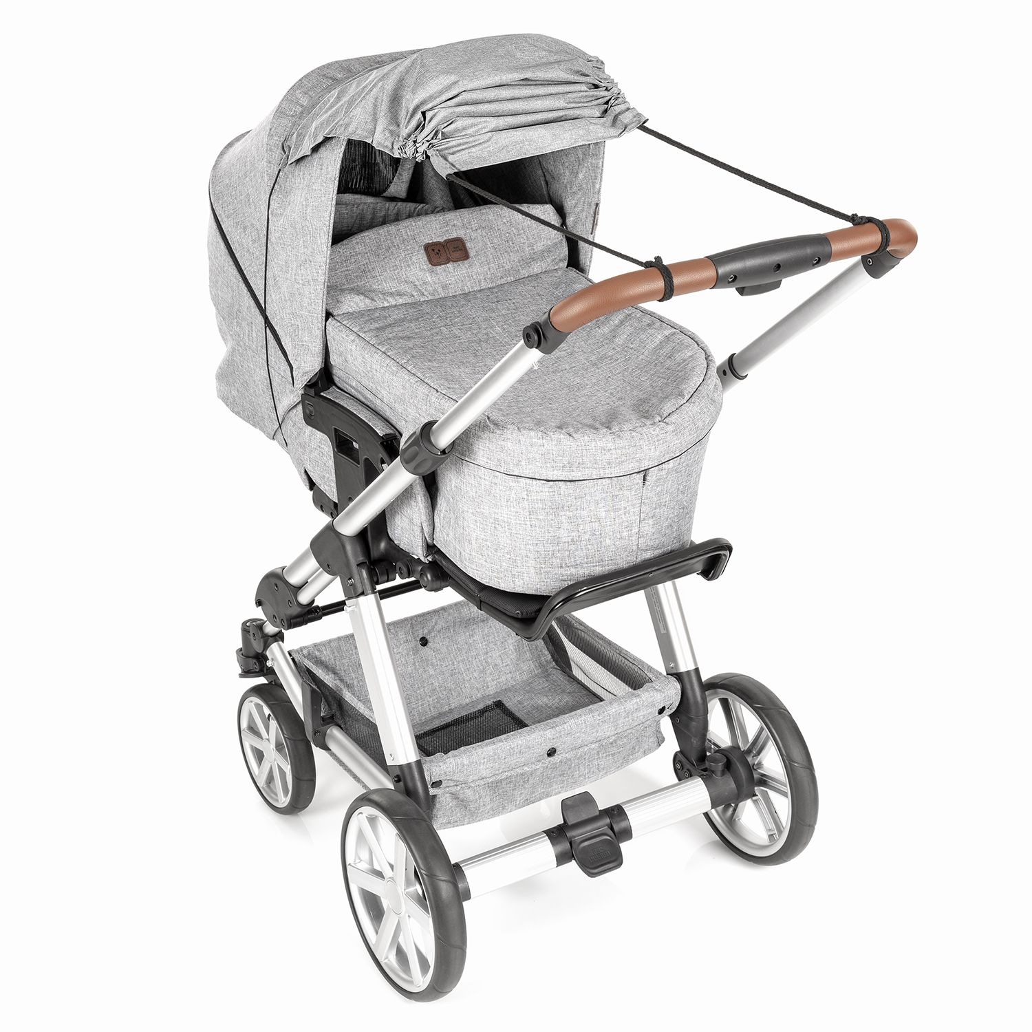 Shine Safe Universal Uvf50 Protection Pram Sunshade Awning - Grey