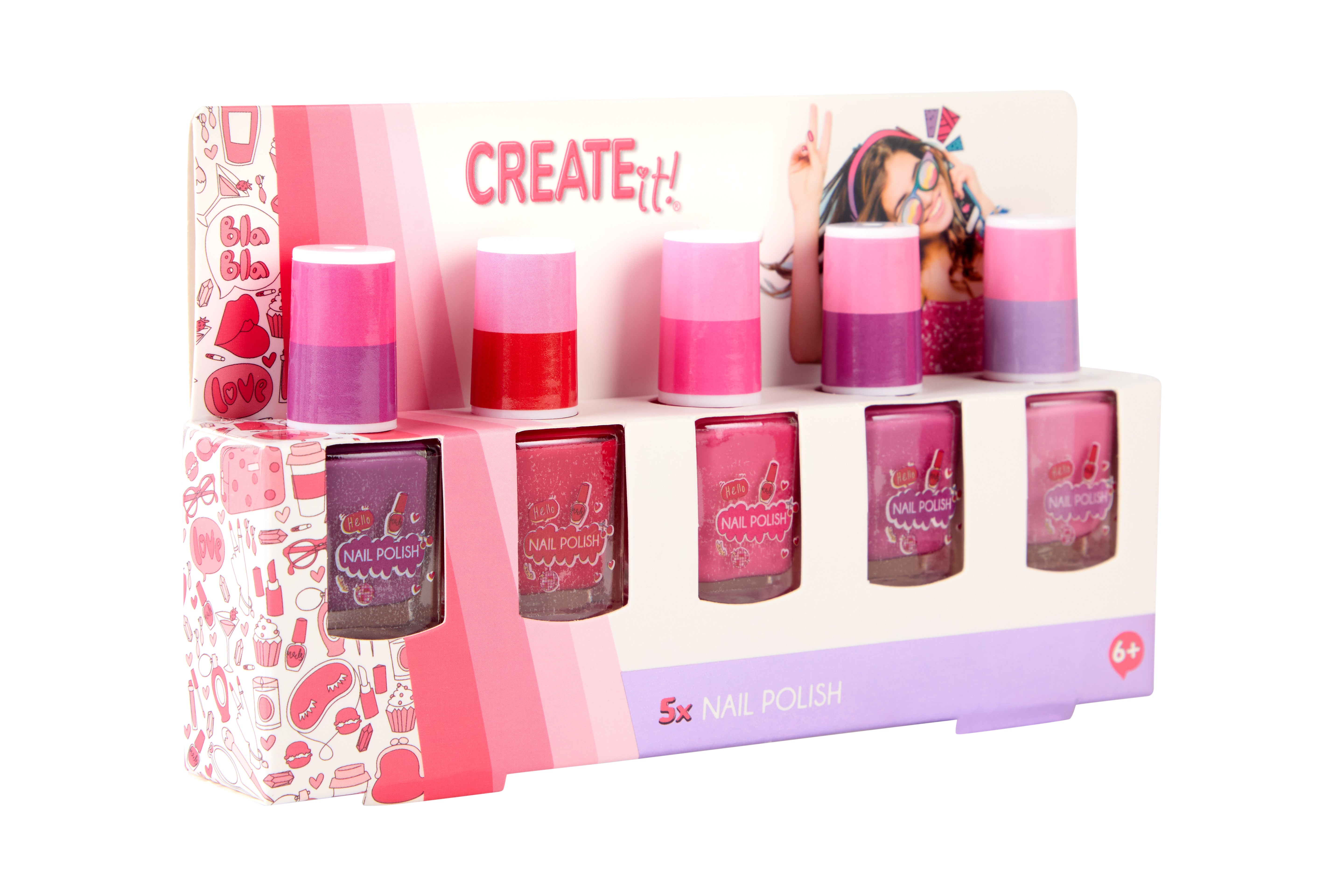 Create It! Nail Polish Pink 5 Pack