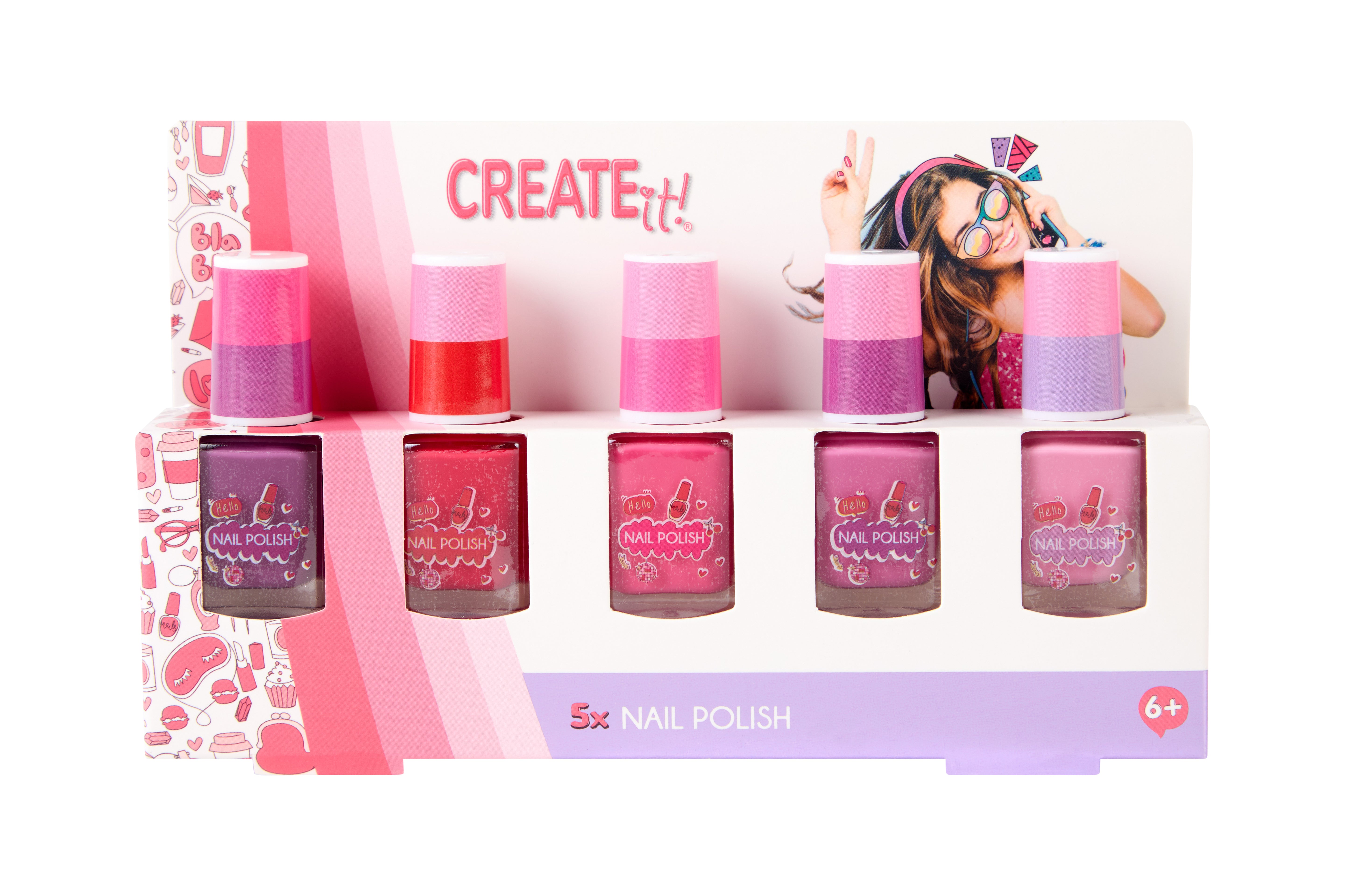 Create It! Nail Polish Pink 5 Pack