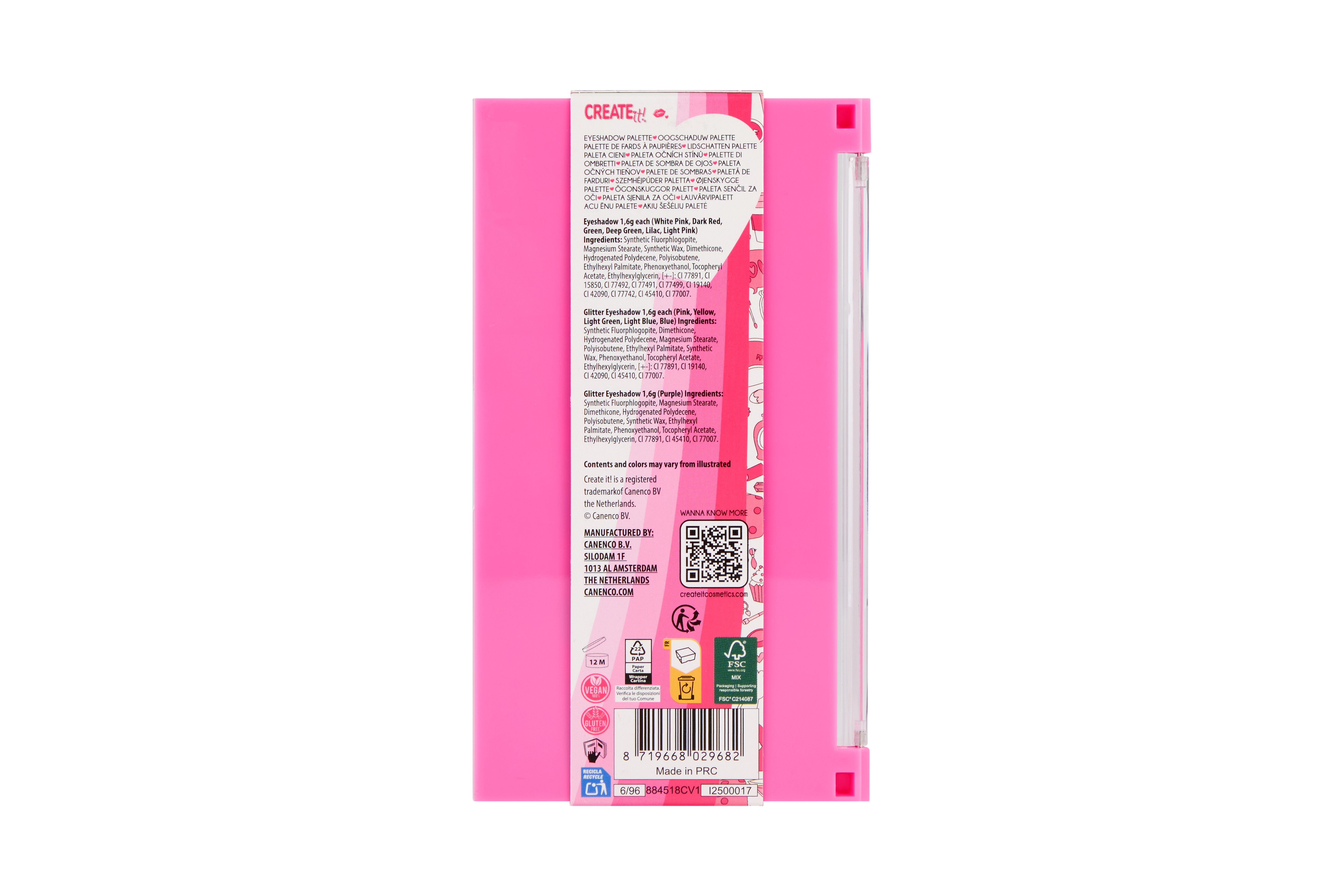 Create It! Eyeshadow Palette - Rainbow Pink