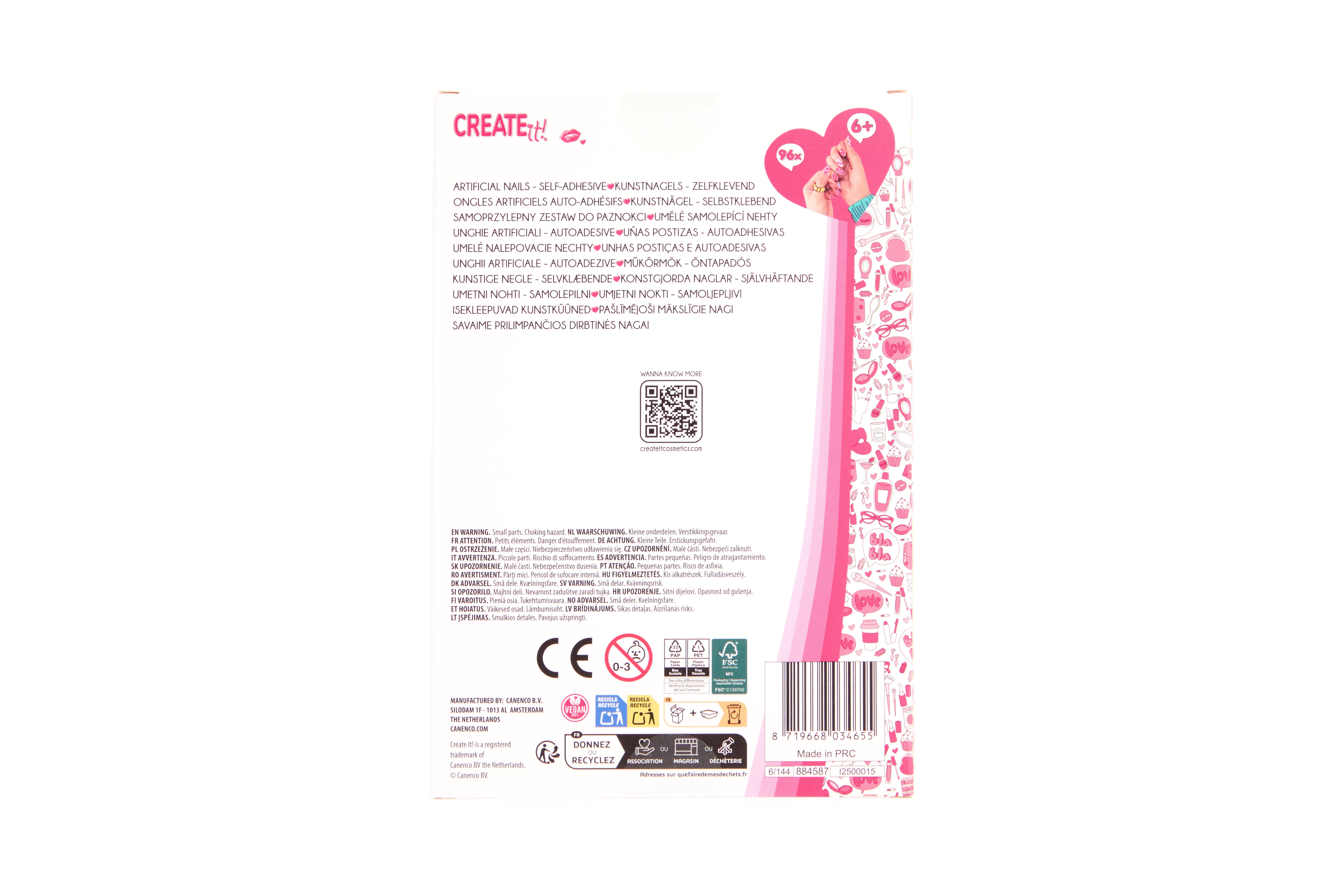 Create It! Artificial Nails Self-Adhesive 96 Pack