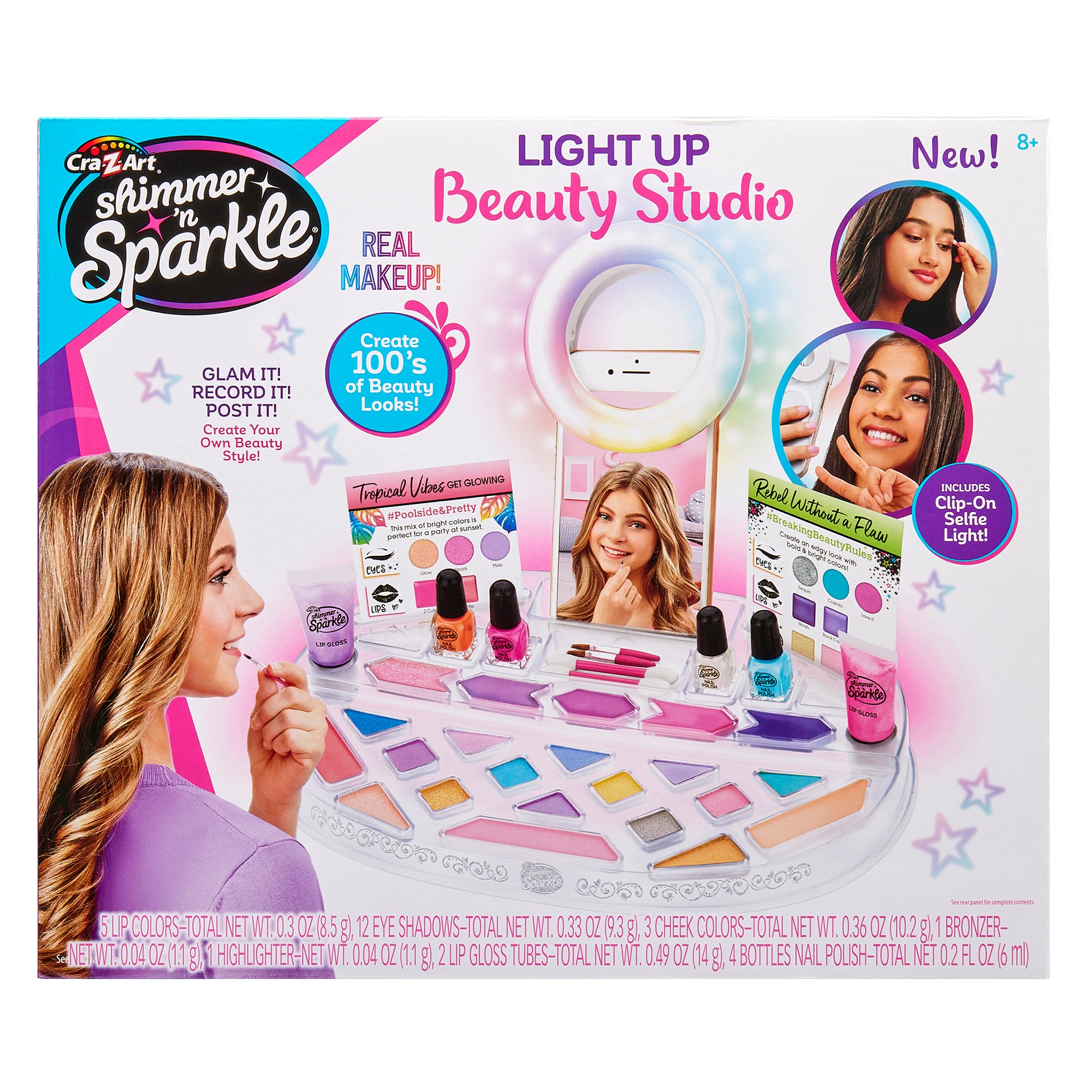 Shimmer And Sparkle Light Up Beauty Studio With Selfie Ring Set