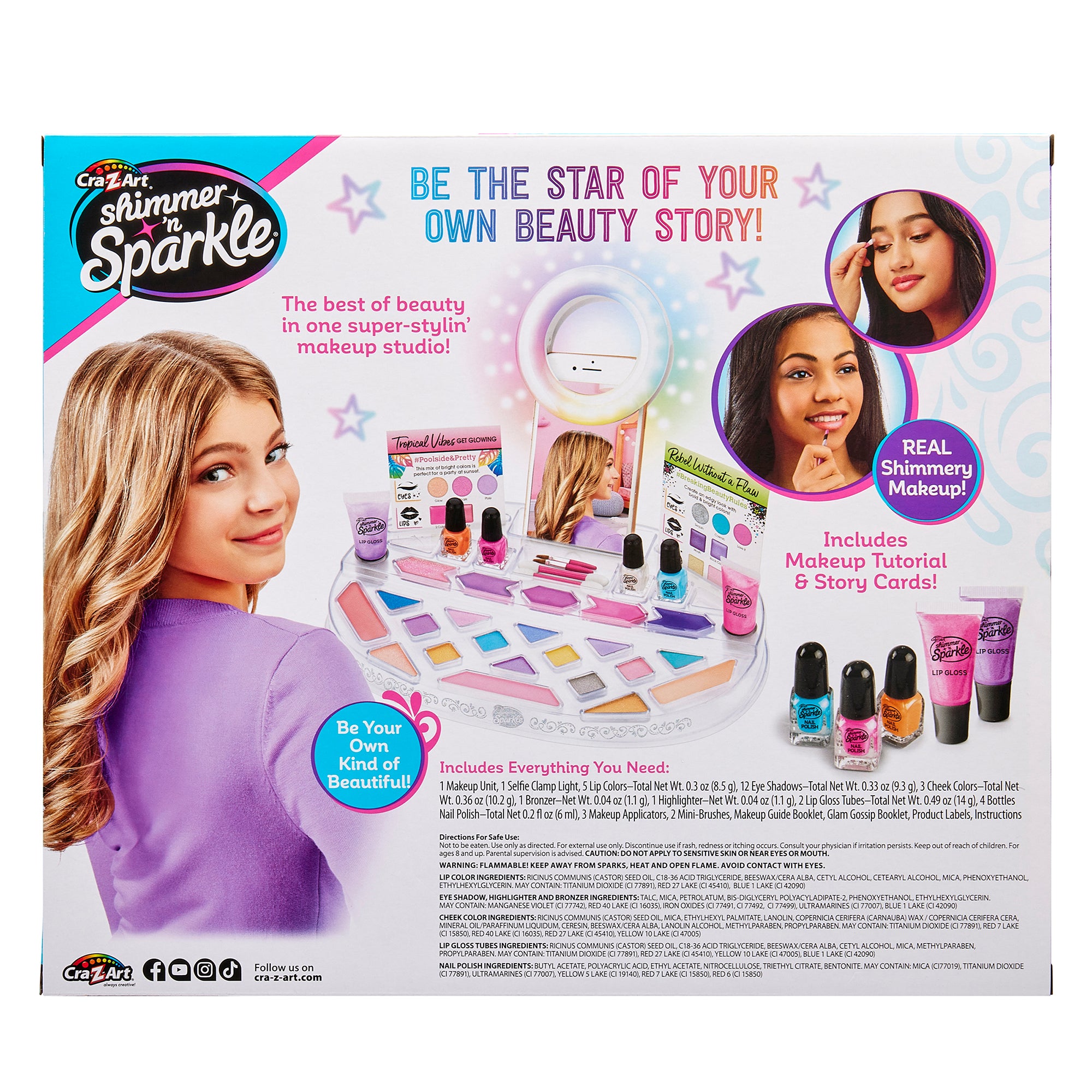 Shimmer And Sparkle Light Up Beauty Studio With Selfie Ring Set