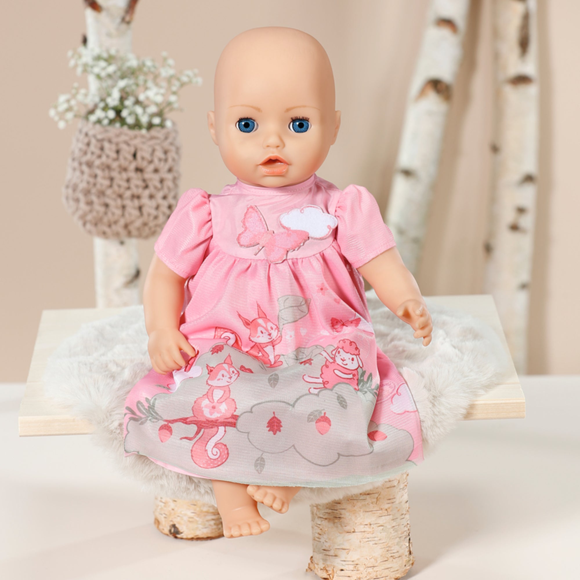 Baby Annabell Dress Pink Squirrel For 43 Cm Doll With Clothes Hanger