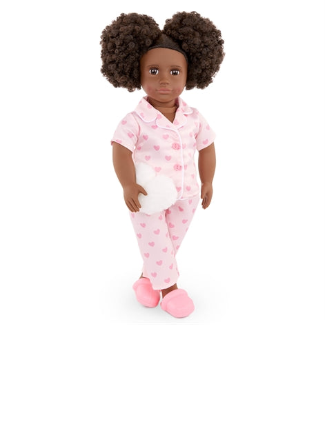 Our Generation Tanisha 18-Inch Sleepover Doll In Matching Pink Pjs