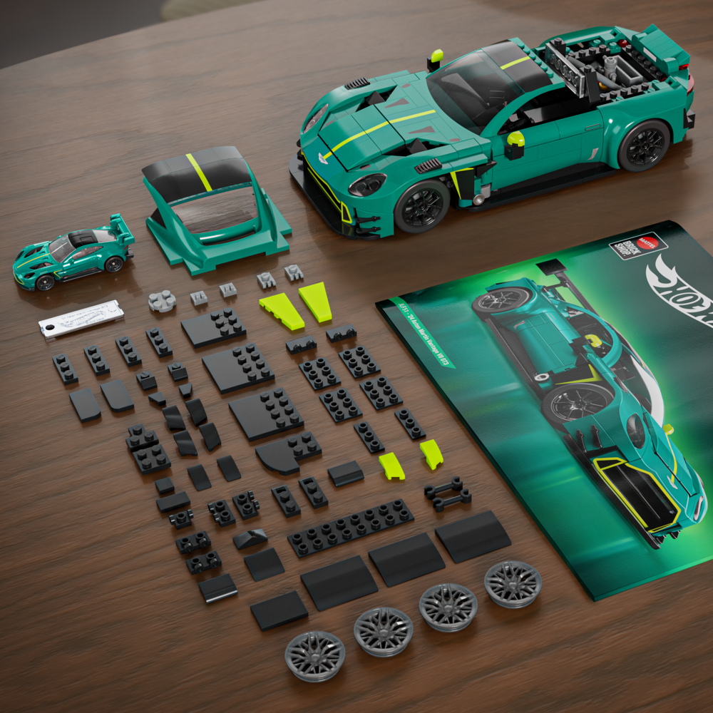 Mattel Brick Shop Hot Wheels Elite Series '24 Aston Martin Vantage Gt3 Building Set