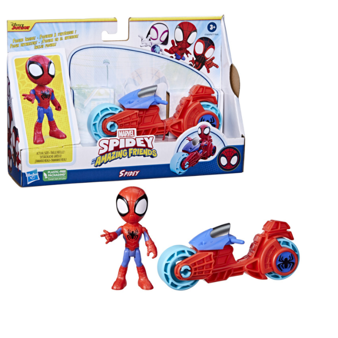Marvel Spidey And His Amazing Friends Figure With Motorcycle Assortment