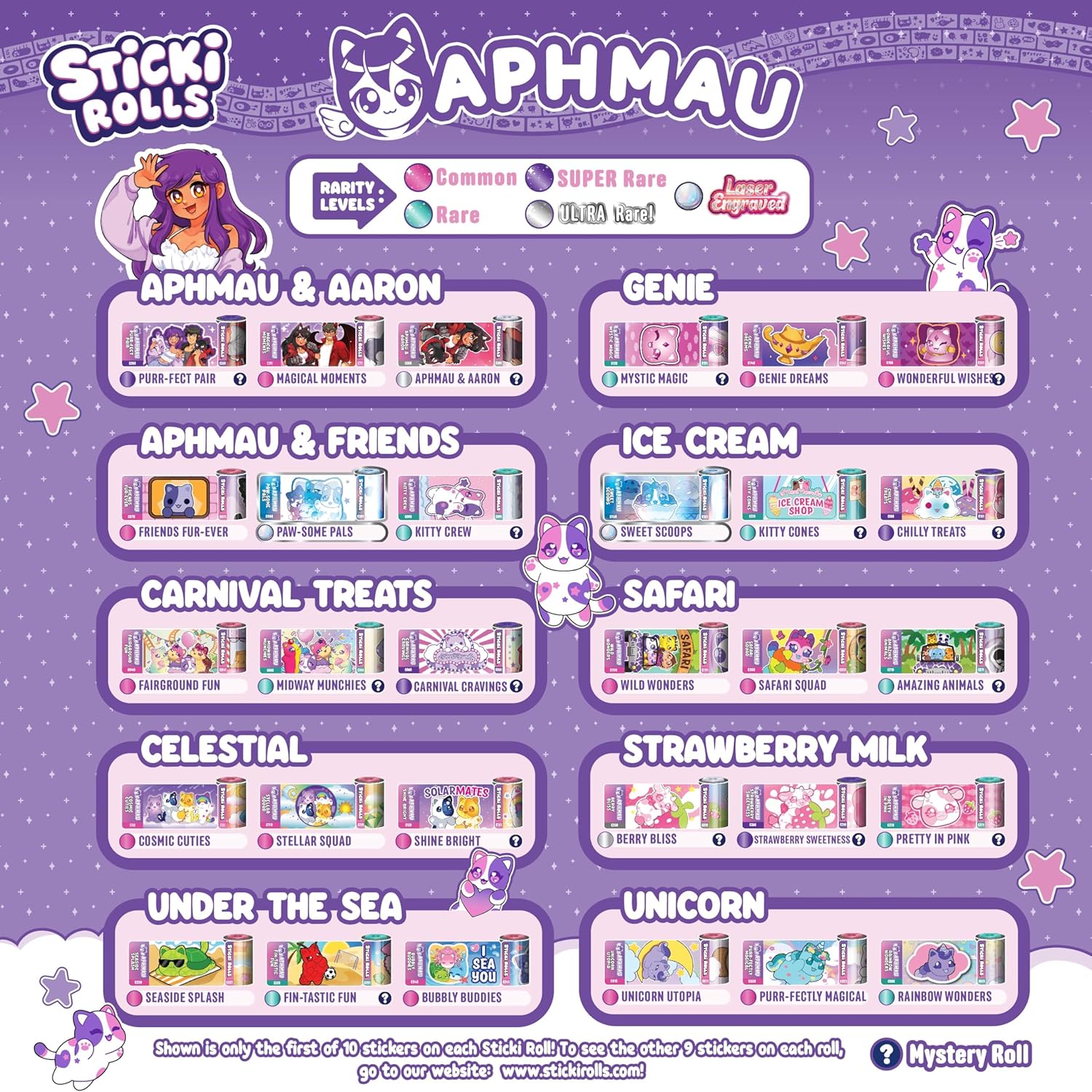 Sticki Rolls Aphmau Sticker Pendant And Bracelet Set