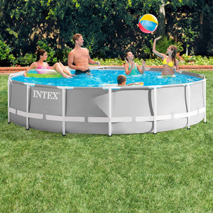 Intex 15Ft X 42In Prism Frame Pool With A Filter Pump, Ladder, Pool Cover And Ground Cloth