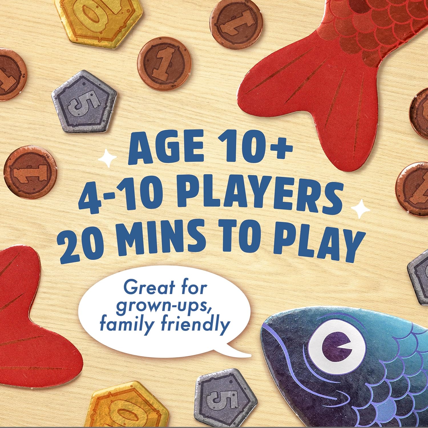 Sounds Fishy – Fast-Paced Bluffing Party Game For Kids 10+ & Adults
