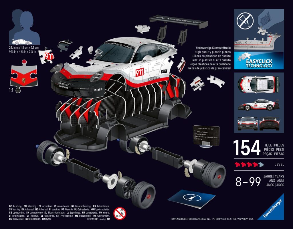 Ravensburger Porsche Gt3 Cup 3D Puzzle, 108Pc
