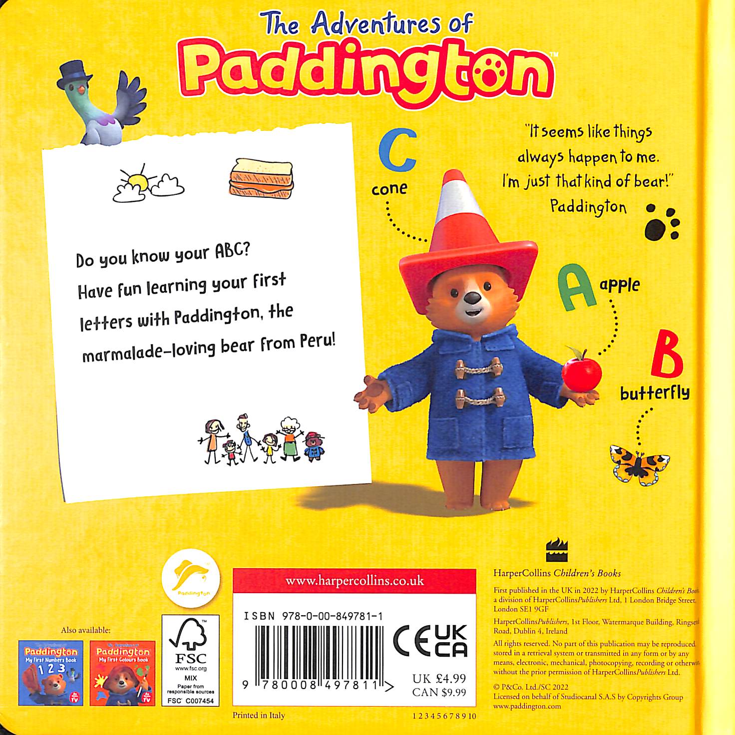 The Adventures Of Paddington My First Letters Book