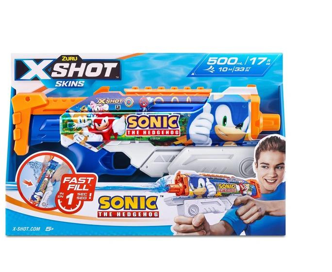 X-Shot Water Fast-Fill Skins Sonic The Hedgehog Hyperload Water Blaster