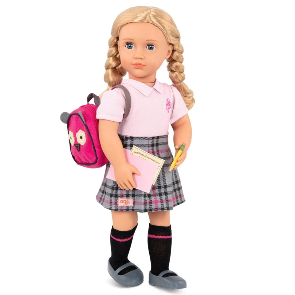 Our Generation Deluxe Poseable School Doll & Book Hally