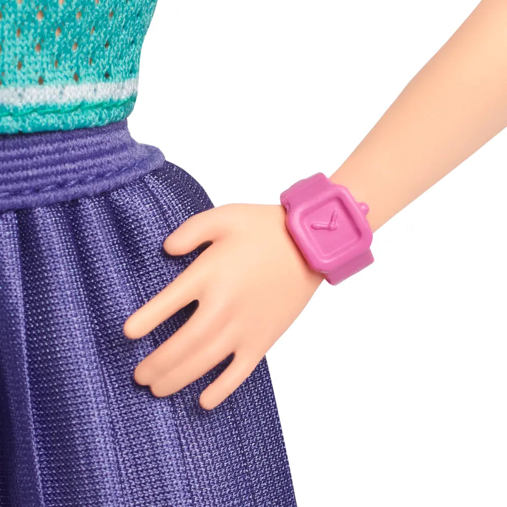 Barbie Fashionistas Doll In Jersey Top And Pleated Purple Skirt, Red Hair