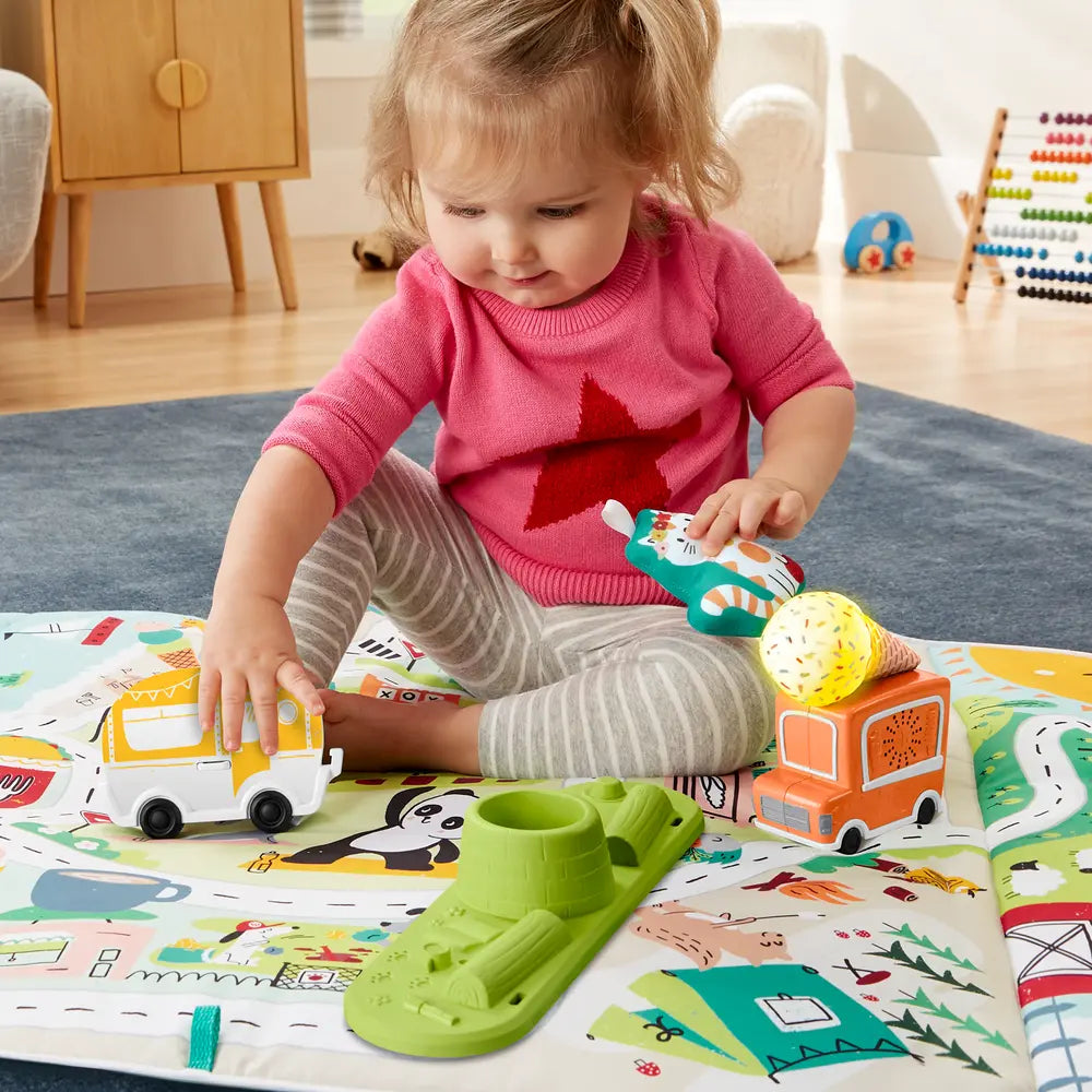 Fisher-Price Activity City Gym To Jumbo Play Mat With Music And Lights