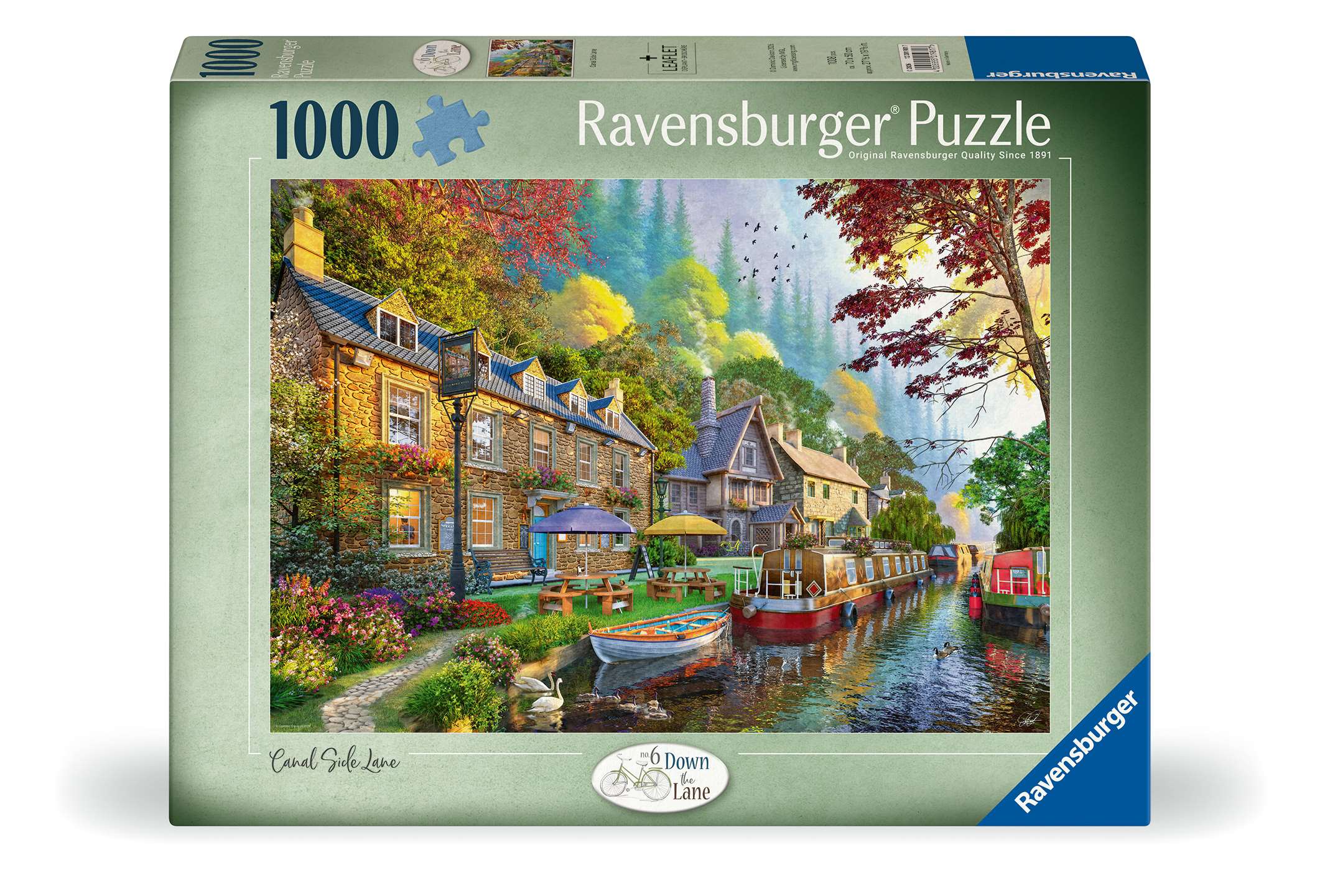 Ravensburger Down The Lane No.6 Canal Side Lane 1000 Piece Jigsaw Puzzle