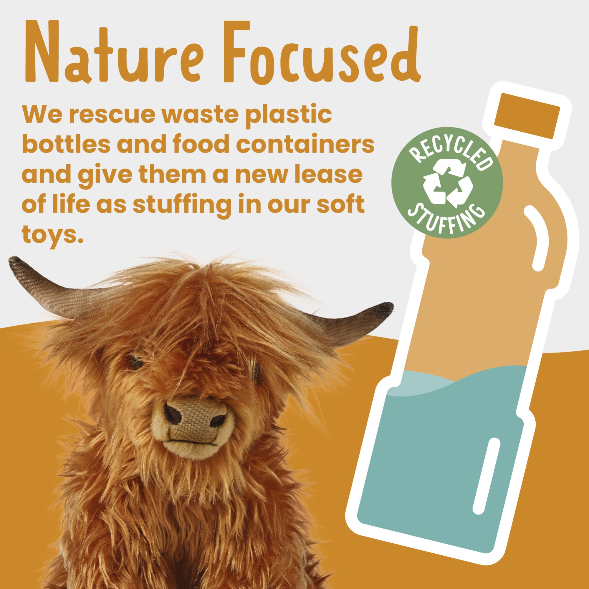 Living Nature Highland Cow Plush Stuffed Animal Toy