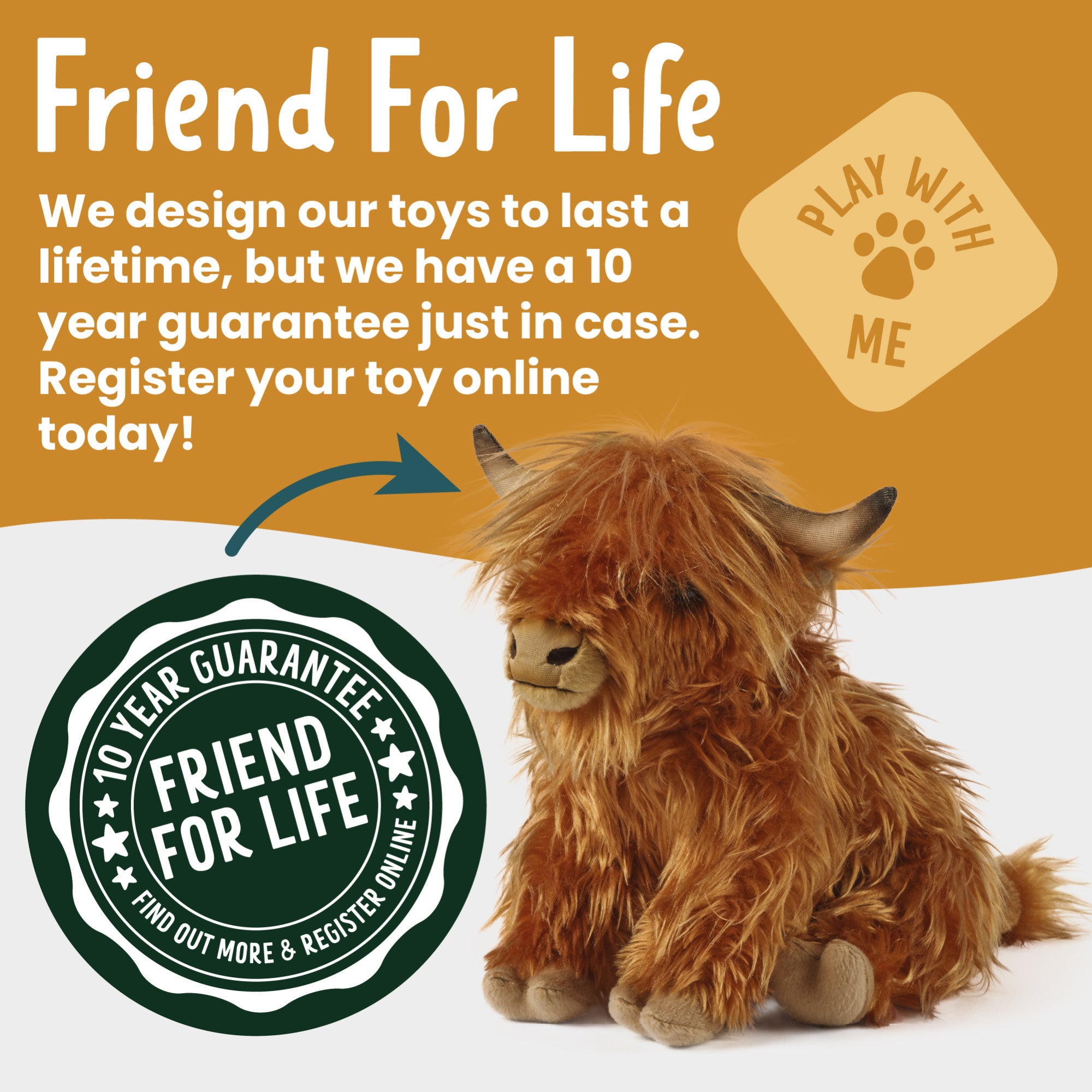 Living Nature Highland Cow Plush Stuffed Animal Toy
