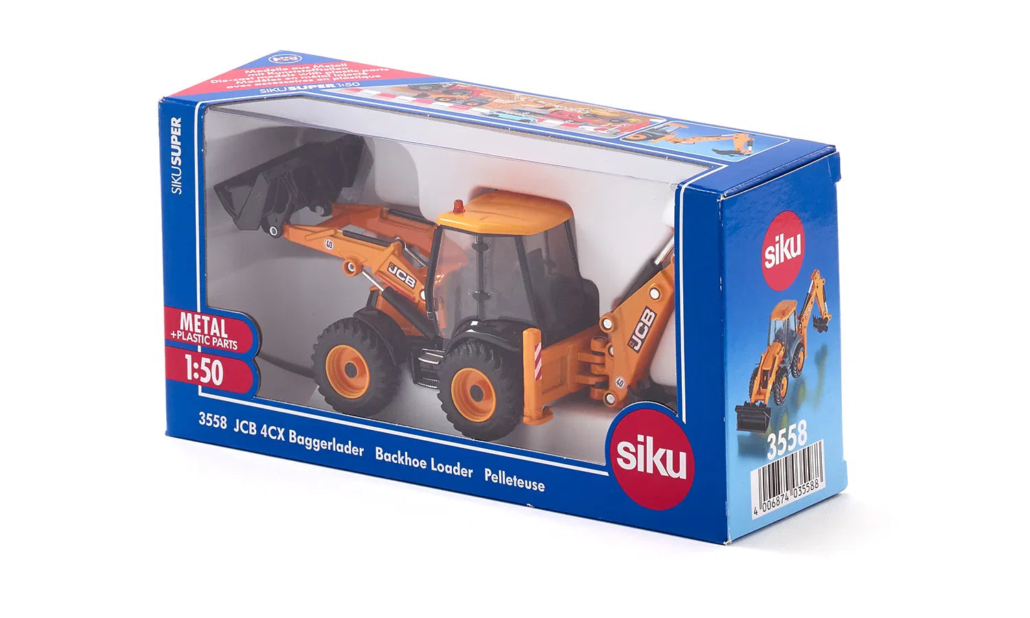 Siku 1:50 Jcb 4Cx Backhoe Loader 3558