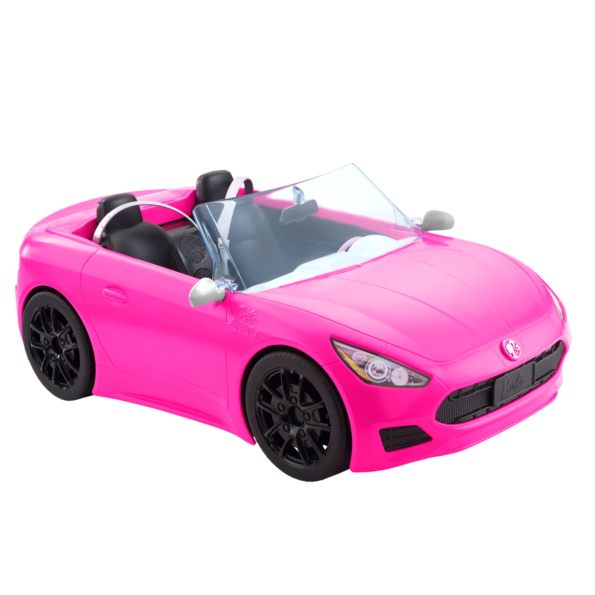 Barbie Pink Convertible 2-Seater Vehicle With Rolling Wheels