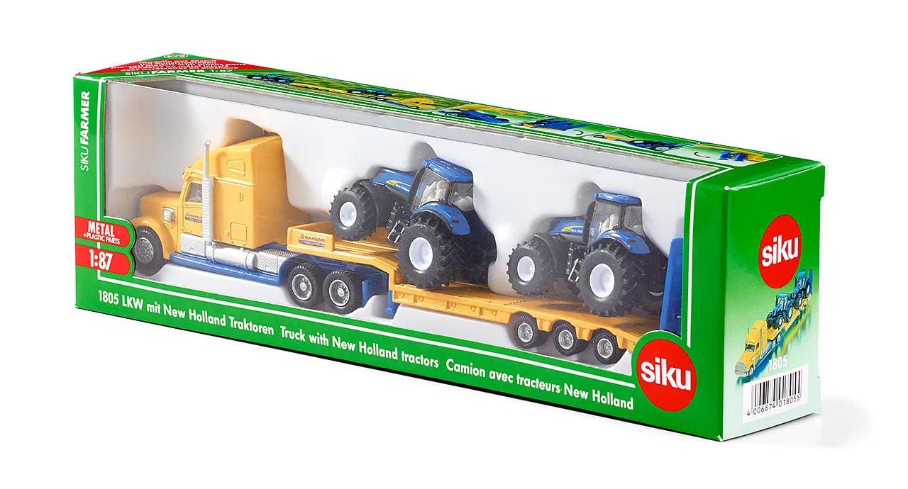 Siku 1:87 Truck With 2 New Holland Tractors