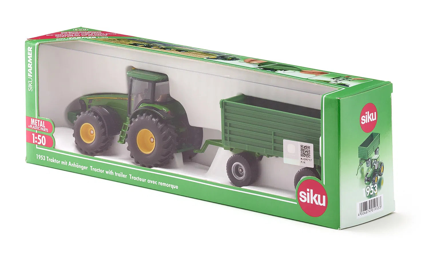 Siku 1:50 John Deere Tractor With Trailer