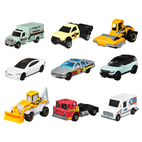 Matchbox 1:64 Scale Die-Cast Toy Cars Or Trucks, Set Of 9 Assortment