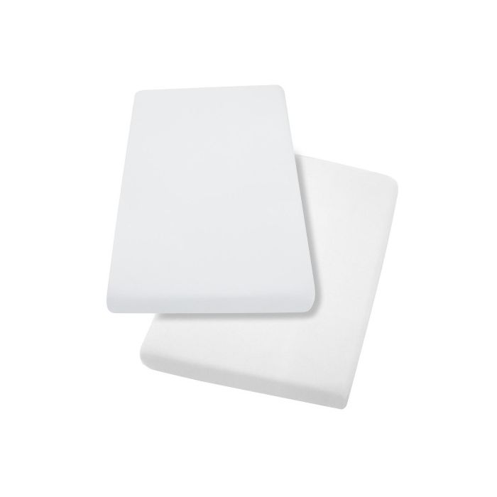 Clevamama Jersey Cotton Fitted Sheets For Cot And Cot Bed 72X140X17Cm - White