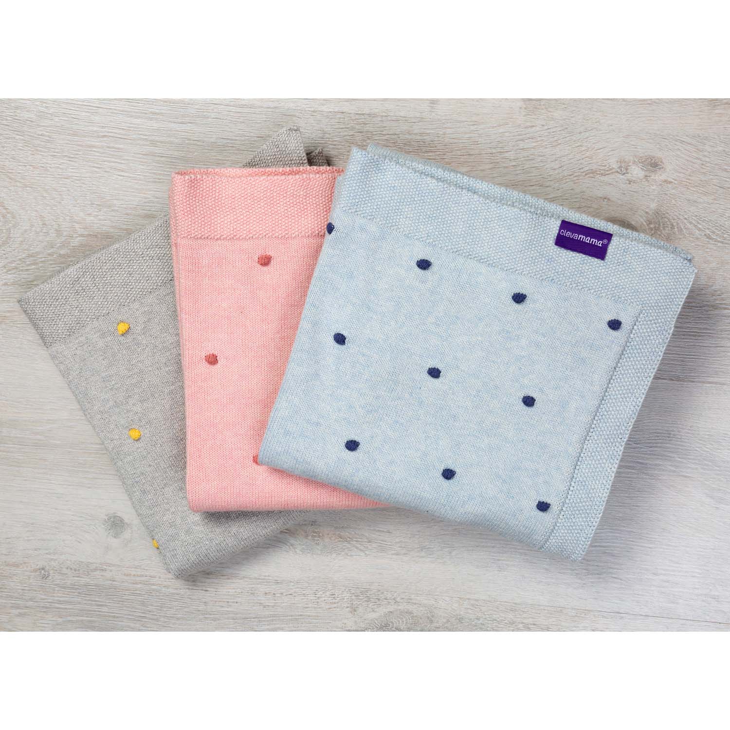 Clevamama Knitted Pom Pom Baby Blanket 80X100 Cm - Pink