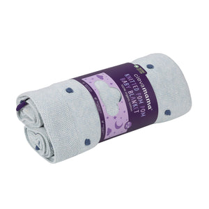 Clevamama Knitted Pom Pom Baby Blanket 80X100 Cm - Blue