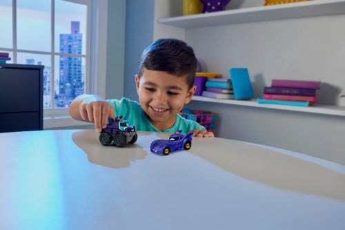 Fisher-Price Dc Batwheels Light-Up 1:55 Scale Toy Cars, Bam The Batmobile & Buff