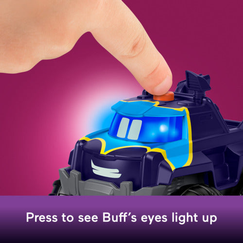 Fisher-Price Dc Batwheels Light-Up 1:55 Scale Toy Cars, Bam The Batmobile & Buff