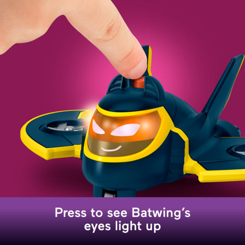 Fisher-Price Dc Batwheels Light-Up 1:55 Scale Toy Cars, Redbird And Batwing