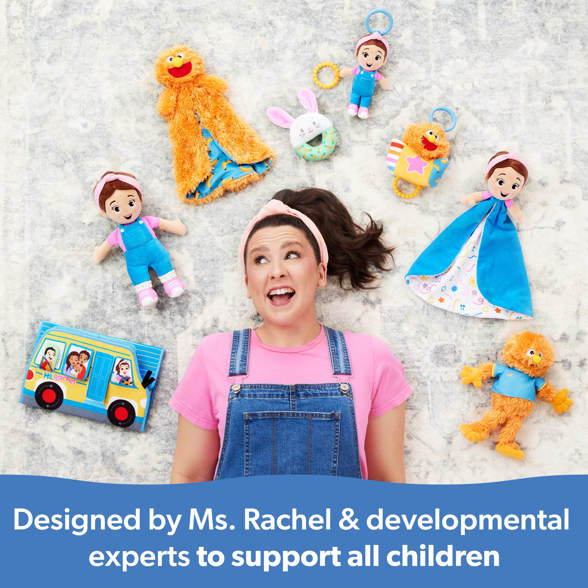 Ms. Rachel Huggable Lovey, Double Sided, Machine Washable Security Blanket