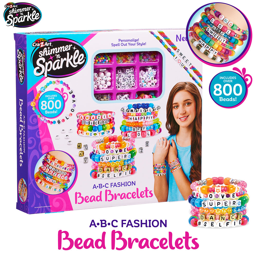 Shimmer N Sparkle Abc Fashion Bead Bracelets