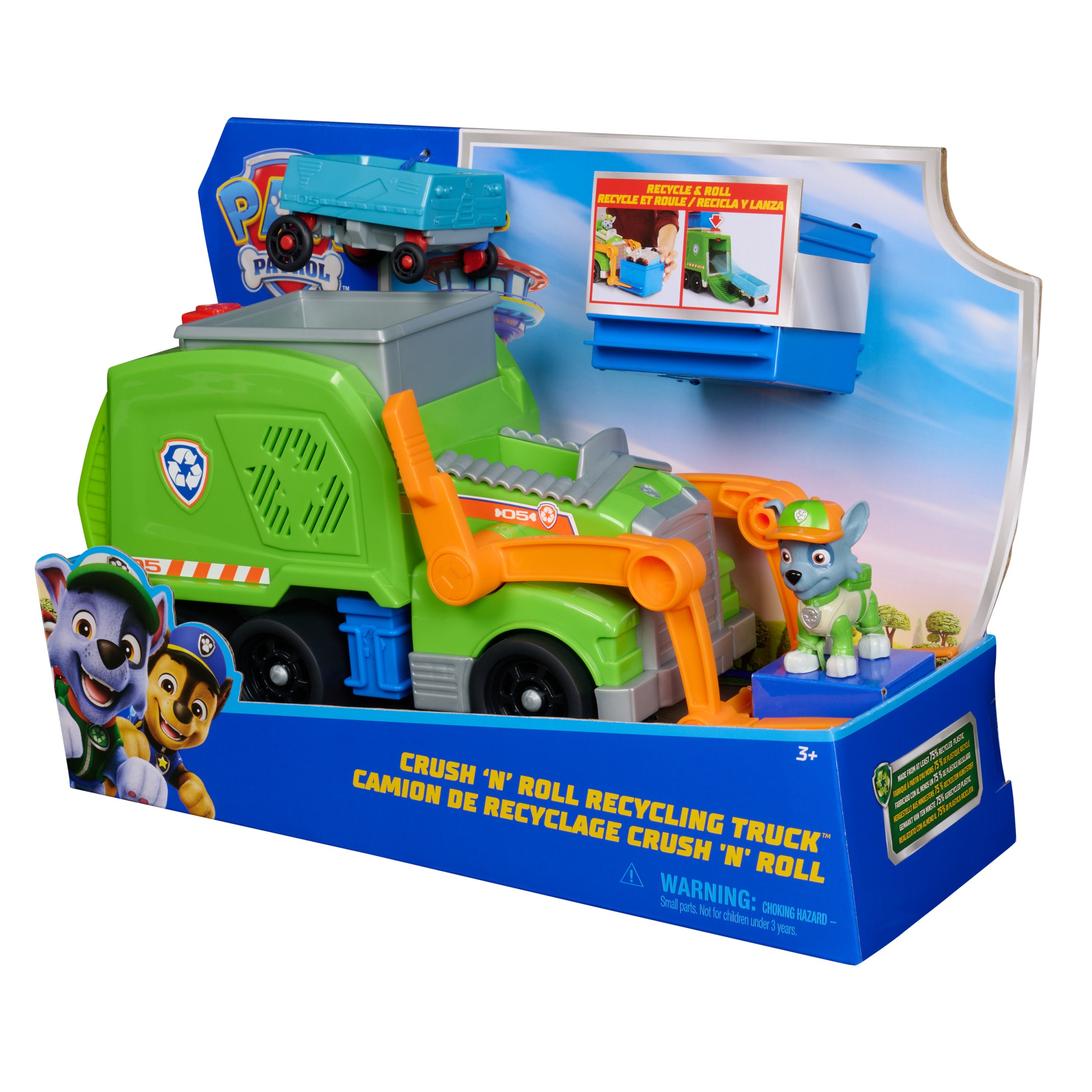 Paw Patrol: Crush ’N’ Roll Recycling Lorry With Rocky Action Figure