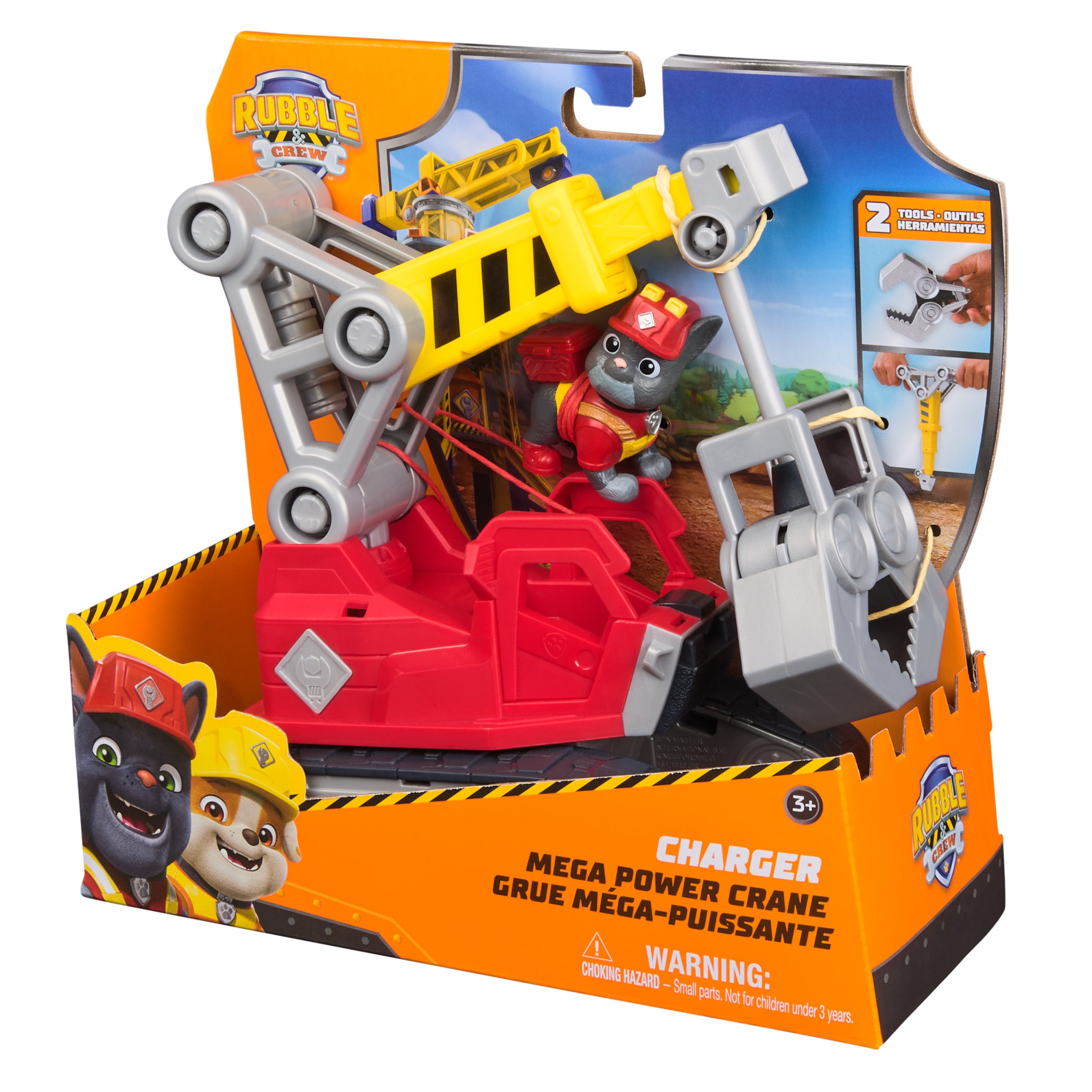 Rubble & Crew Charger's Mega Power Crane, Toy Truck With Charger Figure And 2 Detachable Tools