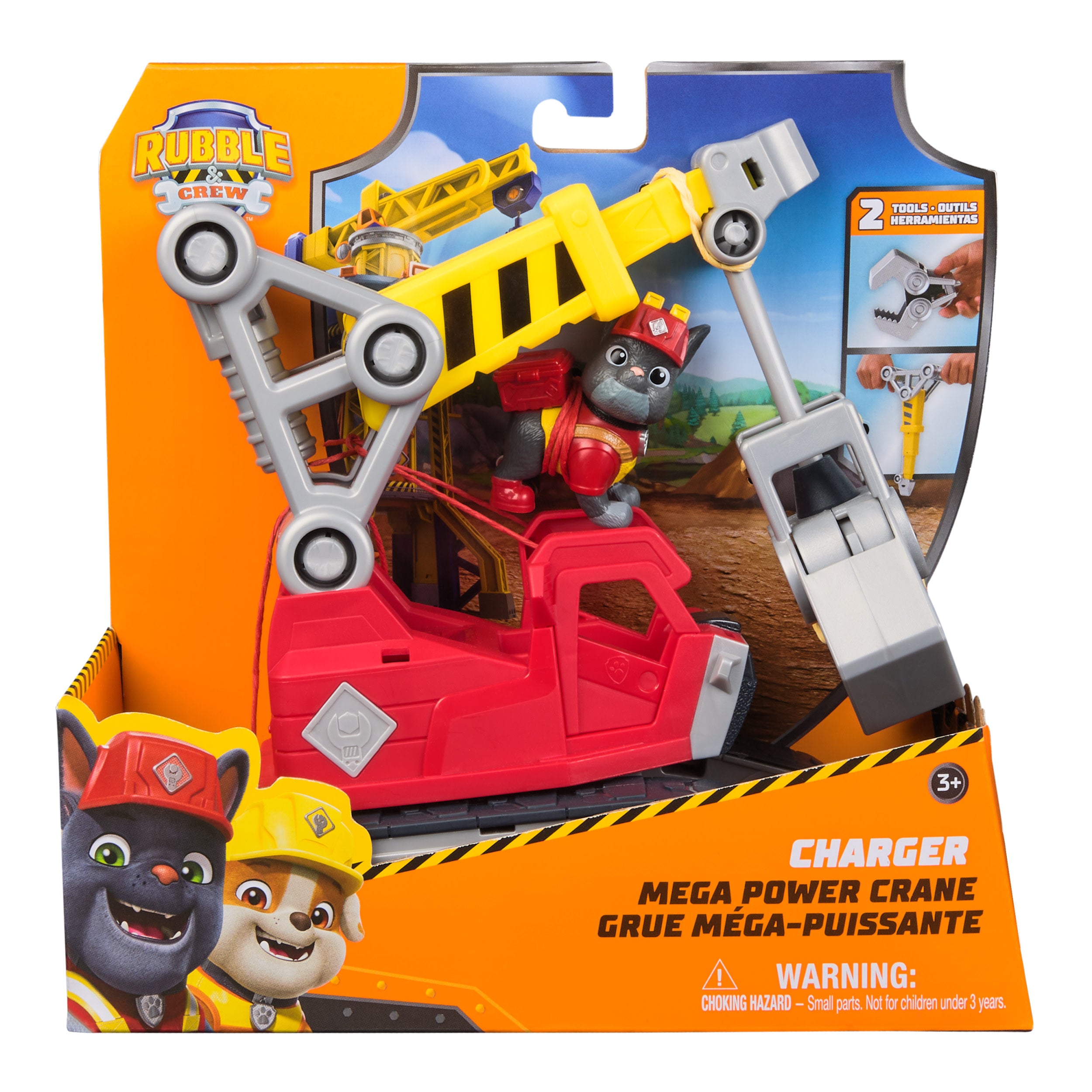Rubble & Crew Charger's Mega Power Crane, Toy Truck With Charger Figure And 2 Detachable Tools