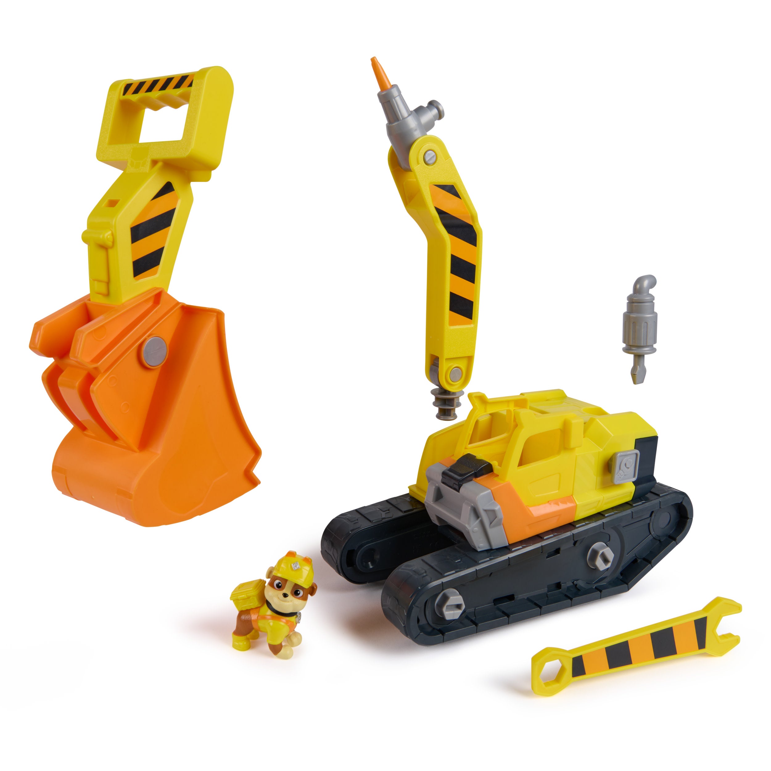 Rubble & Crew Rubble's Ultimate Tool Bulldozer Vehicle, Toy Truck With Action Figure