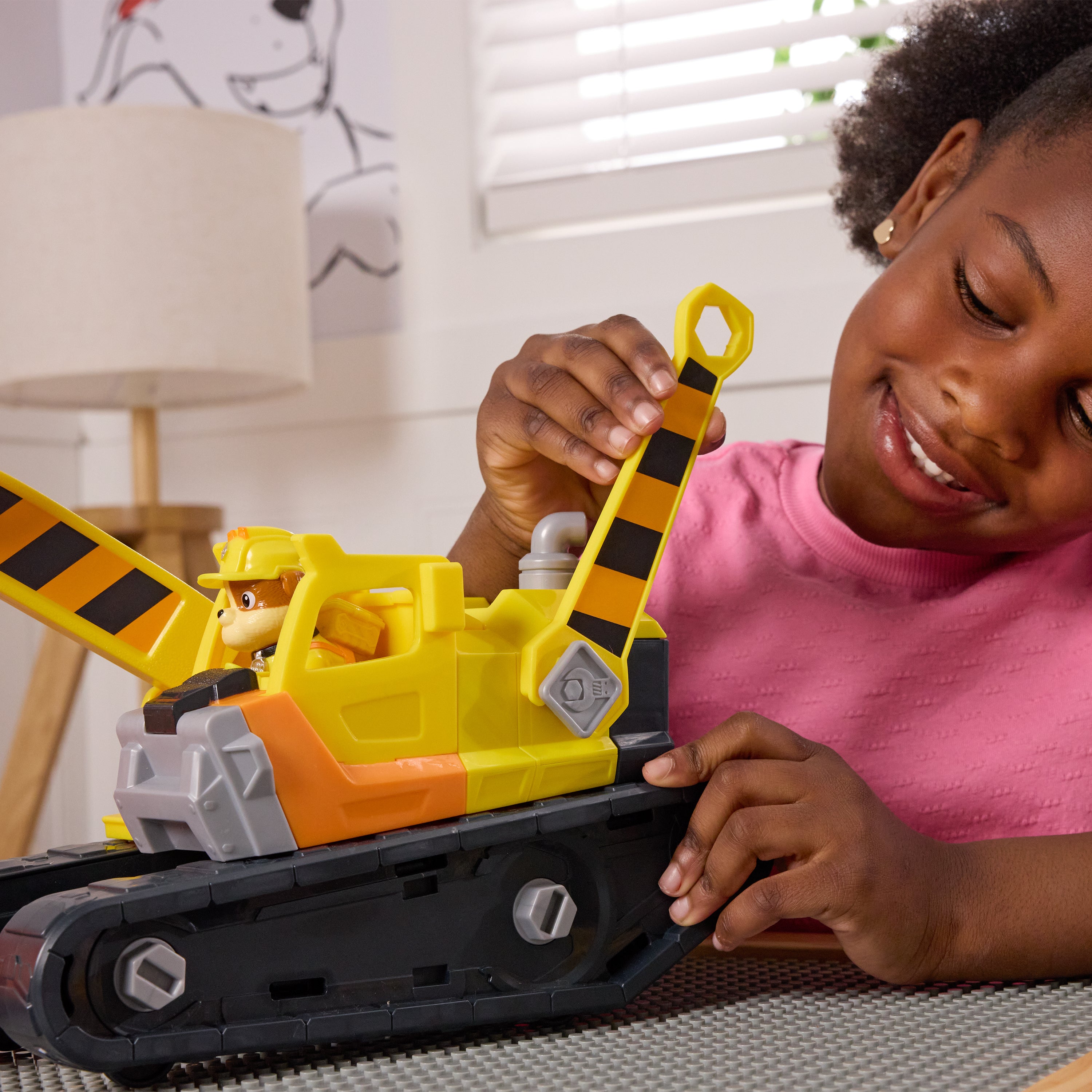Rubble & Crew Rubble's Ultimate Tool Bulldozer Vehicle, Toy Truck With Action Figure
