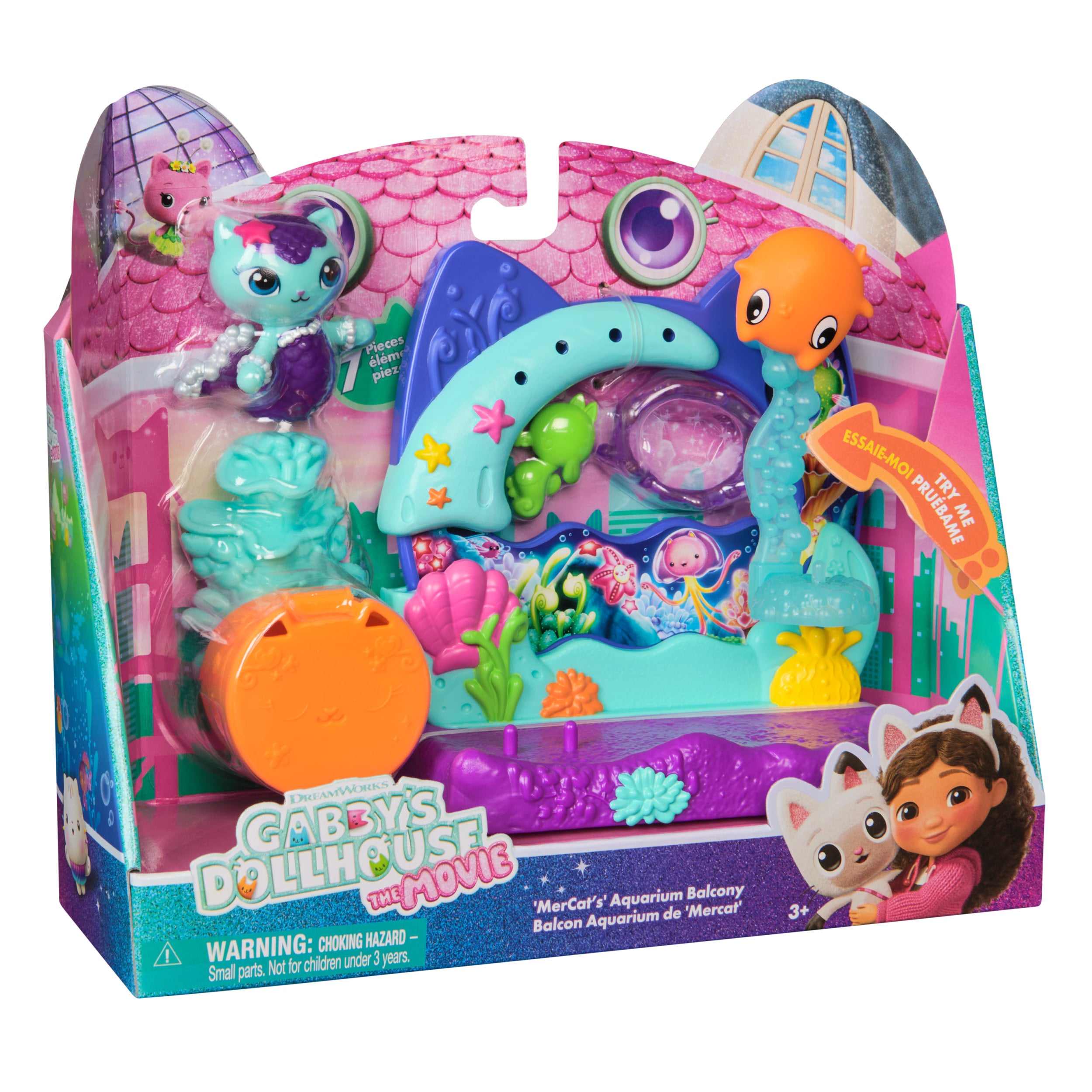 Gabby's Dollhouse: The Movie, Mercat's Aquarium Balcony, With Toy Figure & Dollhouse Accessories