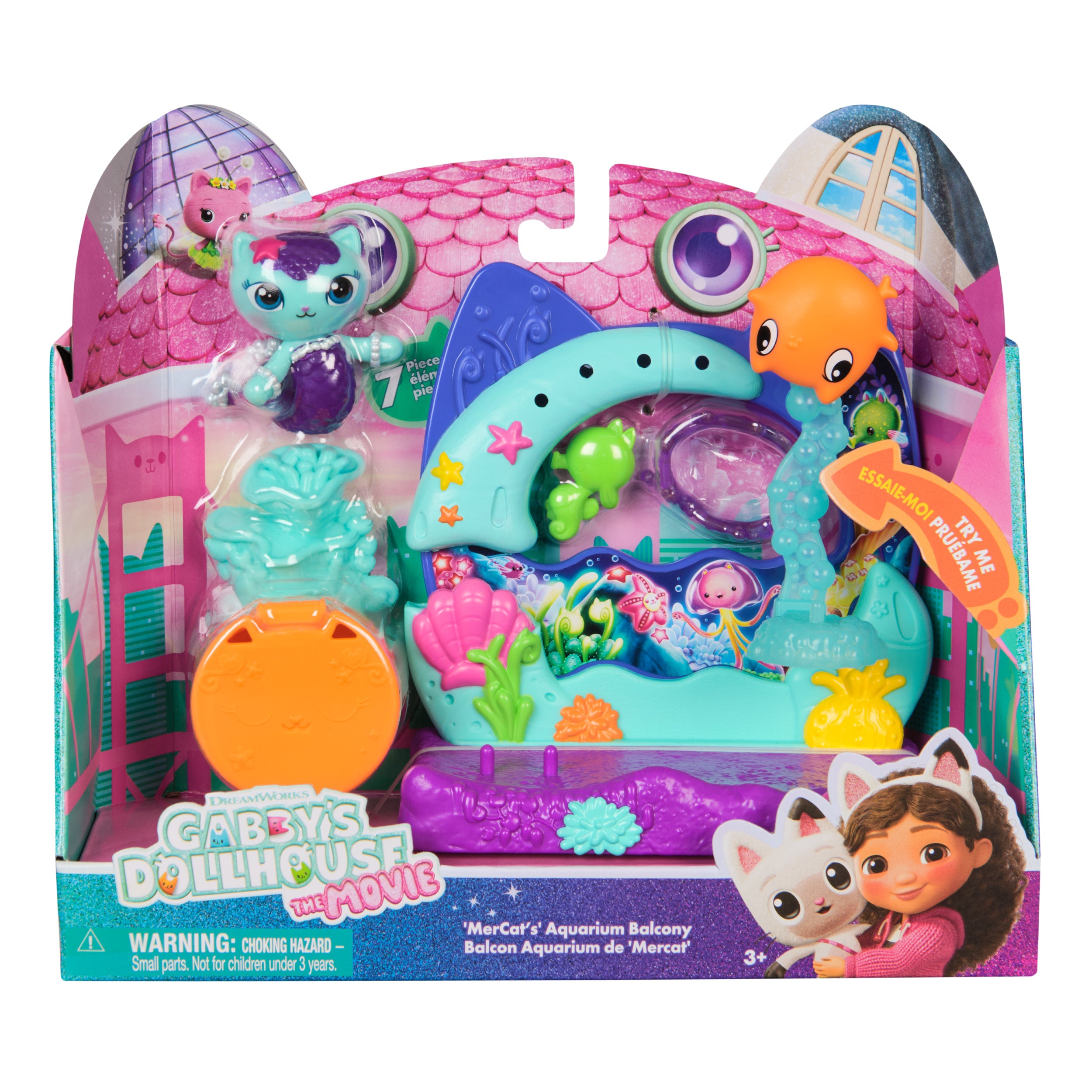 Gabby's Dollhouse: The Movie, Mercat's Aquarium Balcony, With Toy Figure & Dollhouse Accessories